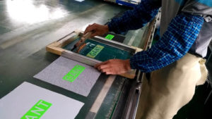 Screen print top coat silicone ink